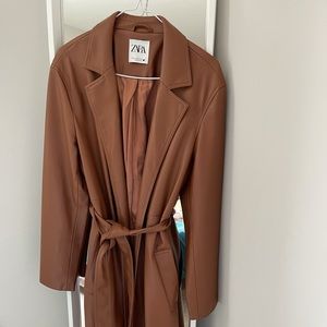 Zara Leather Trench Coat
